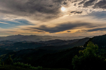 Fototapeta premium Lookout 'Vista Chinesa' or Belvedere. View to the Lajeado Valley in the Serra da Mantiqueira.