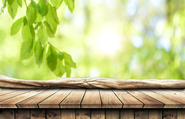 Empty wooden table background