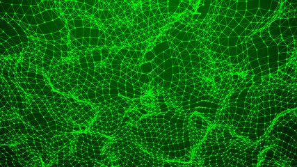 Digital background wave. Abstract connection structure. 3d rendering.