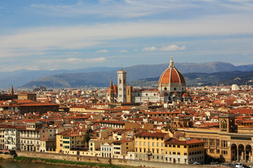 Fototapeta na wymiar View of the ancient city of Florence, Italy