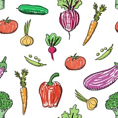 Cute vegetables doodle