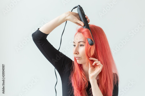 Hair Stylist Hairdresser And People Concept Young Woman With