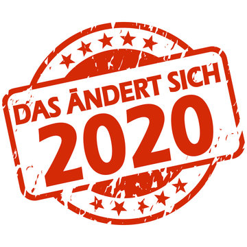 red stamp with Banner that changes in 2020 (in german)
