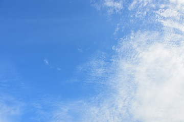 Blue sky white cloud white background. Beautiful sky and clouds in the afternoon.