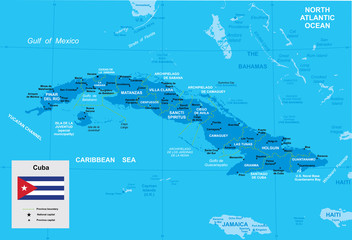 vector map of Cuba