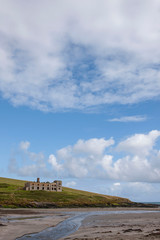 Westcoast Ireland Old factory near ocean ruin. Abandoned