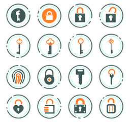 Lock and Key icons set