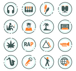 Rap Music icons set