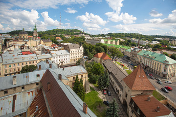 View from tower of Bernardine church on Lviv panorama