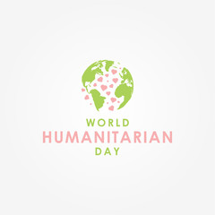 World Humanitarian Day Vector Design With Globe Template