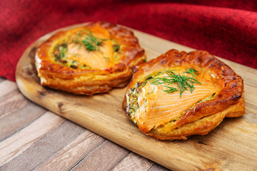 Seafood salmon and spinach tartlets