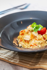 Risotto Scallops and dried tomatoes