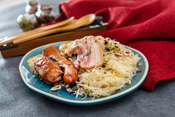 Central and Eastern European cuisines choucroute - sauerkraut with riesling