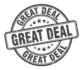 great deal stamp. great deal round grunge sign. great deal