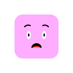 Fototapeta premium Angry Emoji icon flat style. Cute Emoticon rounded square to World Smile Day. Anger, Sadness, Suffering Faces. Colorful Smiles for mobile app, messenger.