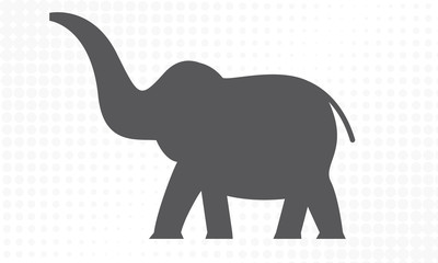 Elephant with side view for your design. Vector illustration.
