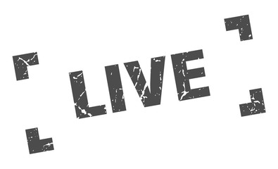 live stamp. live square grunge sign. live