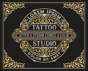 Vintage template with floral elements