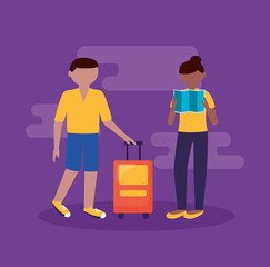 people and travel flat design