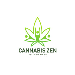 Health cannabis leaf logo template