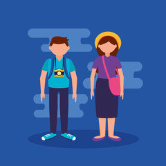 people and travel flat design