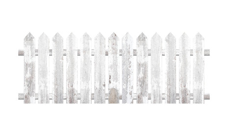 White wooden fence isolated on a white background that separates the objects. There are Clipping...