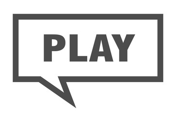 Obraz premium play sign. play square speech bubble. play
