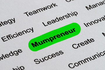 Obraz premium Mumpreneur - Ethics Business Buzzwords, printed on white paper and hihglighted