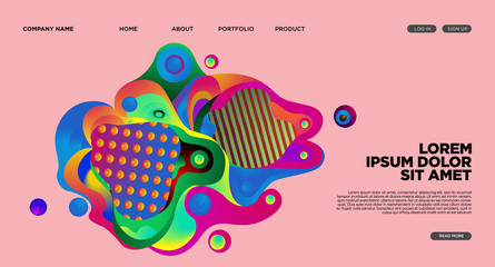 Website Landing Page Background with Abstract Colorful Fluid Modern Style