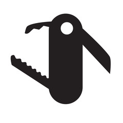 swiss knife icon on white background. pocket swiss knife. swedish army knife sign.