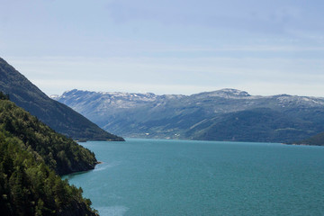 Fototapeta na wymiar The view of the fjord