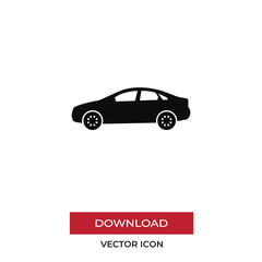 Sedan car vector icon in modern style for web site and mobile app