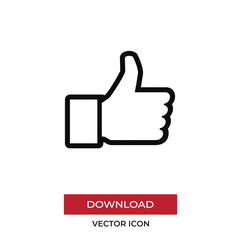 Obraz premium Thumb up vector icon in modern style for web site and mobile app