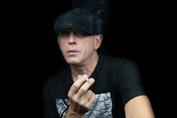 A man with a cigarette