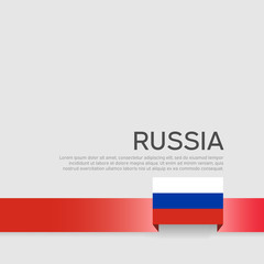 Russia flag background. Ribbon in the color of the russian flag on a white background. National poster. Vector tricolor flat design. State russian patriotic banner, cover