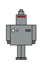 Large robot against white background vector