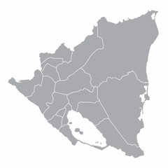 Nicaragua regions map