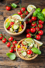 Vegan pearl barley salad