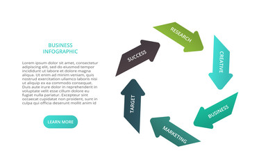 Business data visualization. Process chart. Elements of graph, diagram with 6 steps, options, parts or processes