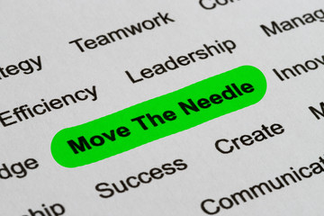 Obraz premium Move The Needle - Business Buzzwords, printed on white paper and highlighted