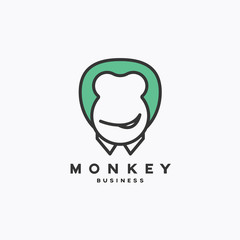 Animal icon, mascot, Monkey business logo template