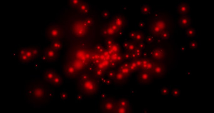 Abstract animation of red balls of clouds forming and disappearing.