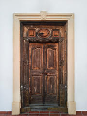 Spanish style old wooden door