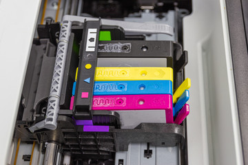 An ink cartridge or inkjet cartridge is a component of an inkjet printer that contains the ink four color