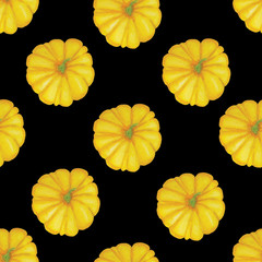 watercolor pattern with orange pumpkins