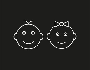 Child, baby icon. Vector illustration, flat design.