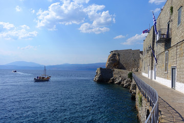 Photo from picturesque port and village of Hydra island, Saronic gulf, Greece