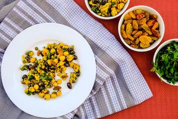 Healthy Summer Chickpea and Bean Dahl Vegetarian Salad