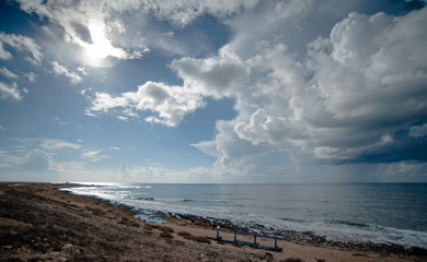 Clouds over the sea and over the land each behave differently; often the rain does not violate the coastline. However, when the clouds crawl it, expect a serious bad weather.