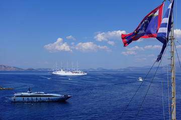 Photo from picturesque port and village of Hydra island, Saronic gulf, Greece